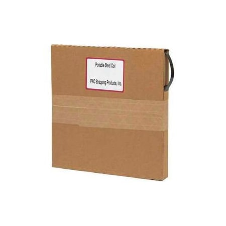 Pac Strapping Products Pac Strapping Portable Steel Strapping Coil In Self Dispensing Carton, 200'L x 5/8"W x 0.020" Thick 5/8X.020 CP-PAC